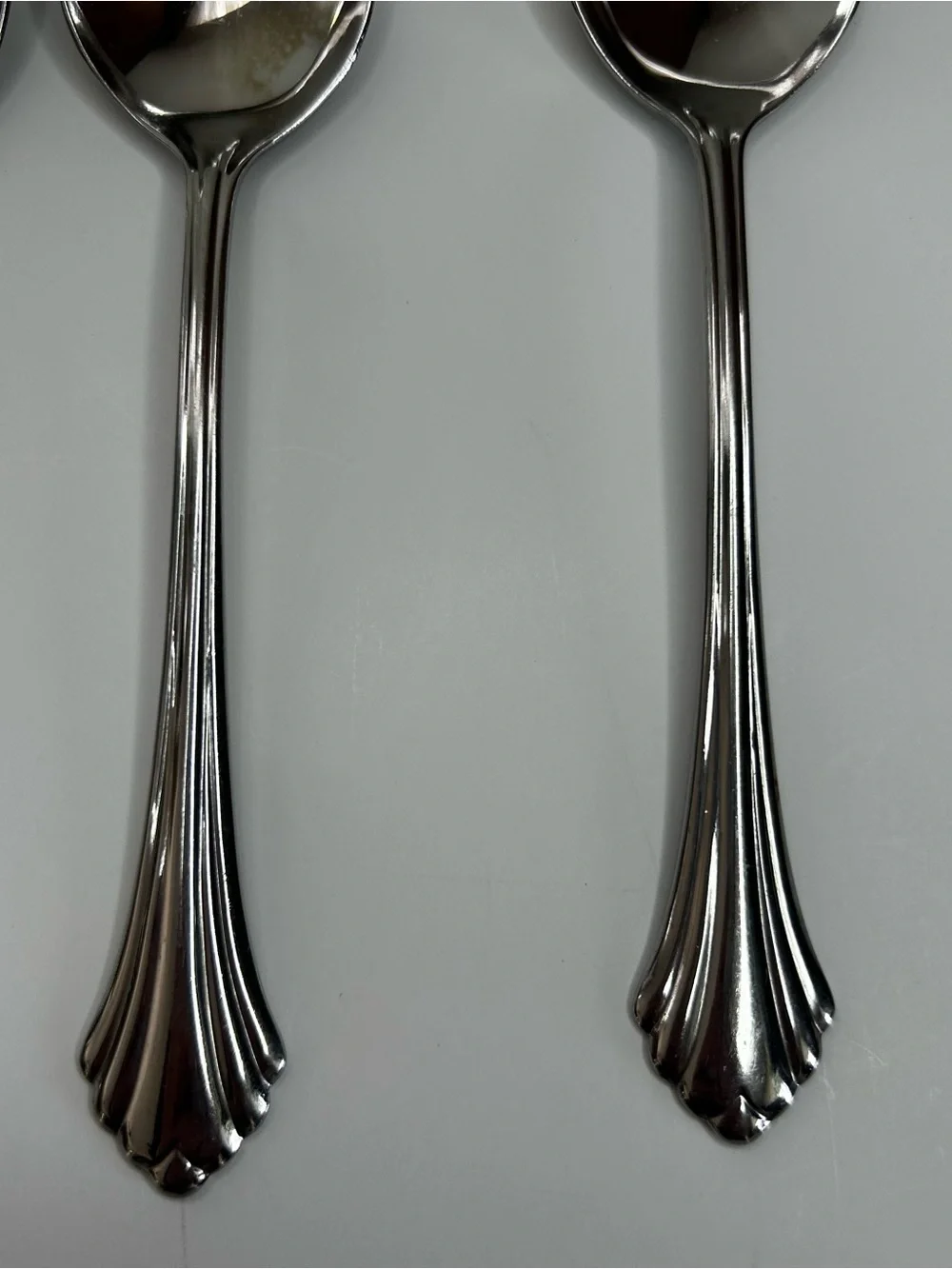 Set of 4 Oneida USA Stainless Bancroft 6 3/4” Oval Soup Spoons discontinued